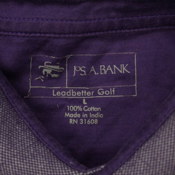 Jos A Bank Leadbetter Golf Polo Shirt Mens Large Purple 100% Cotton S/S Pullover - Picture 7 of 10